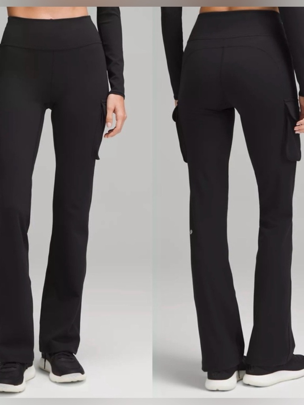 Lululemon Everlux High-Rise Cargo Flared Pant 32.5" Black Size 12 - Picture 13 of 13